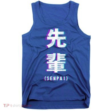 Aesthetic Vaporwave Senpai Funny Gift Fuzzy Print Tank Top