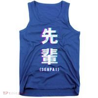 Aesthetic Vaporwave Senpai Funny Gift Fuzzy Print Tank Top thumb 0