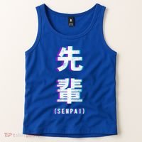 Aesthetic Vaporwave Senpai Funny Gift Fuzzy Print Tank Top thumb 2
