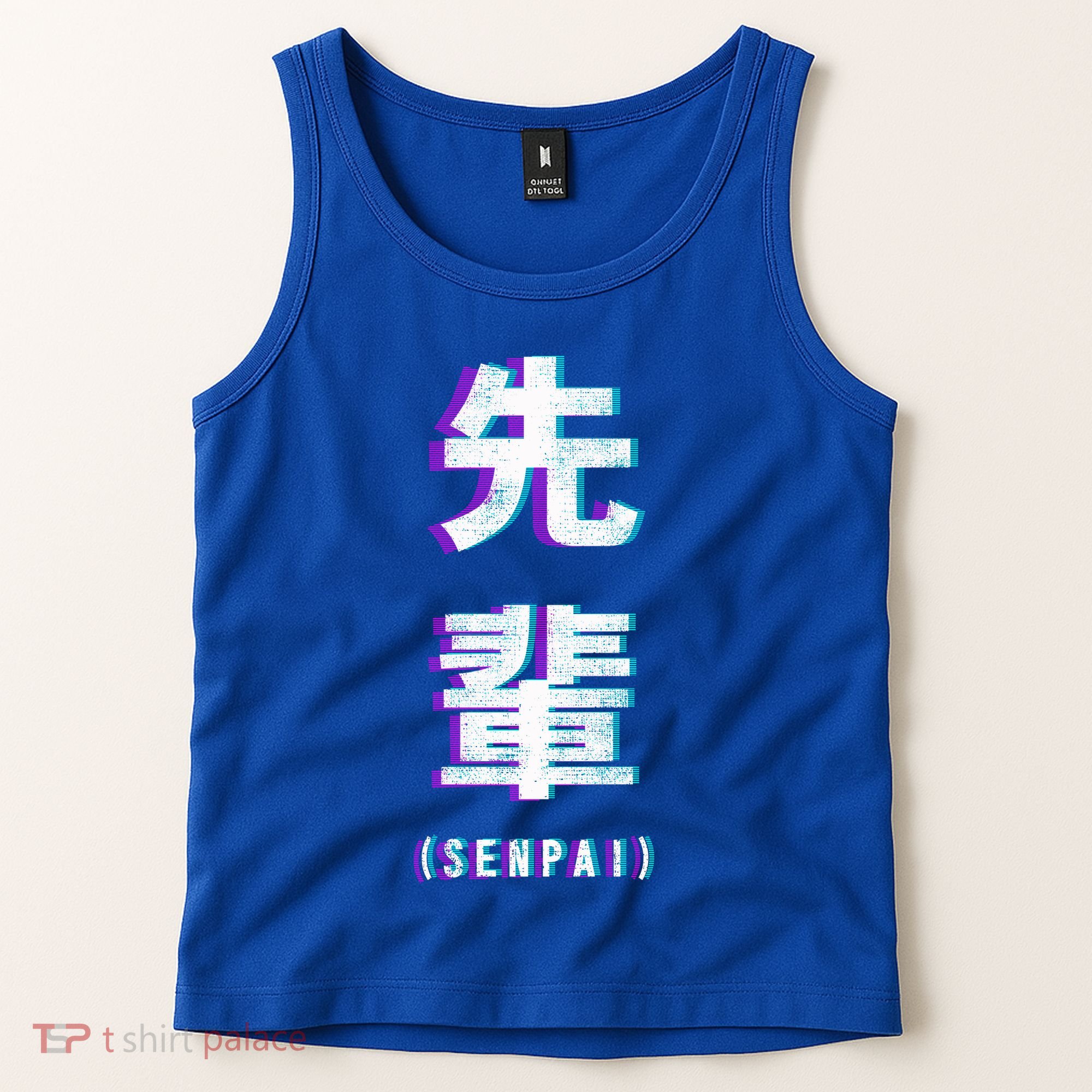 Aesthetic Vaporwave Senpai Funny Gift Fuzzy Print Tank Top