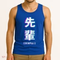 Aesthetic Vaporwave Senpai Funny Gift Fuzzy Print Tank Top thumb 3