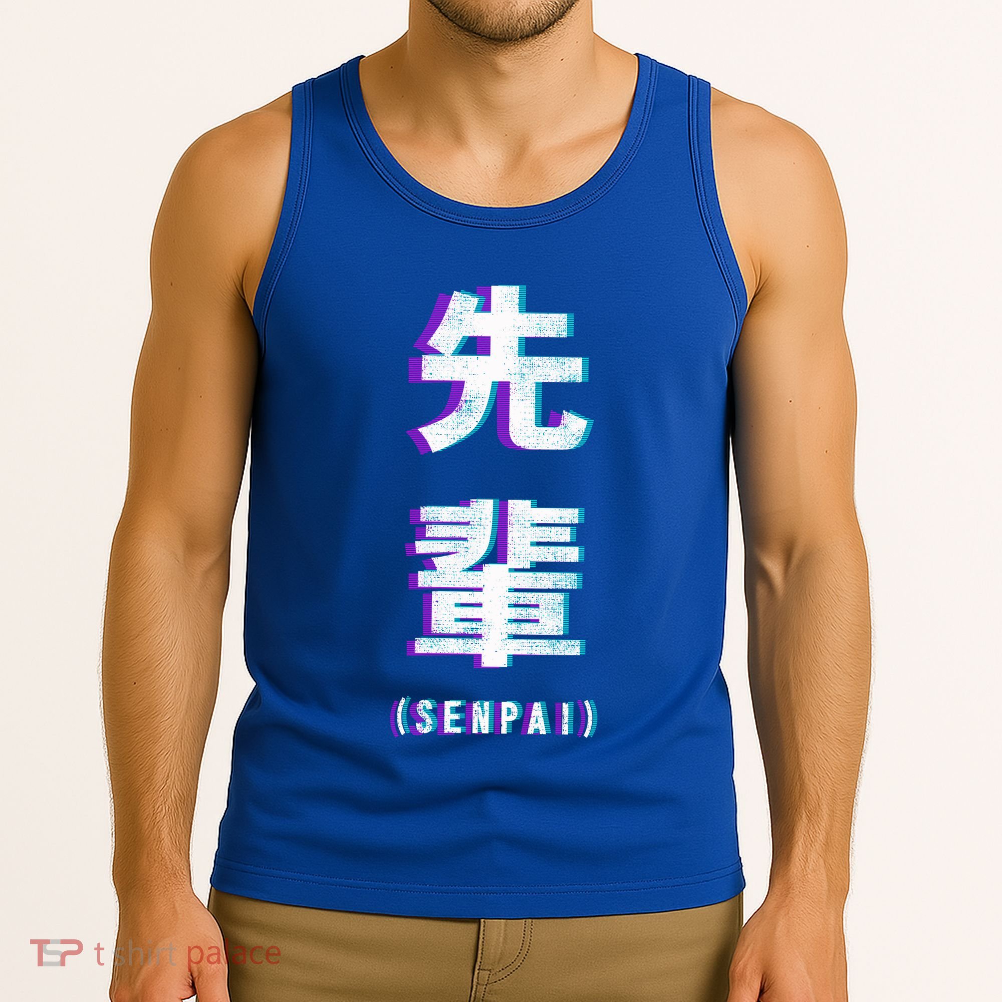Aesthetic Vaporwave Senpai Funny Gift Fuzzy Print Tank Top