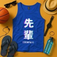 Aesthetic Vaporwave Senpai Funny Gift Fuzzy Print Tank Top thumb 4