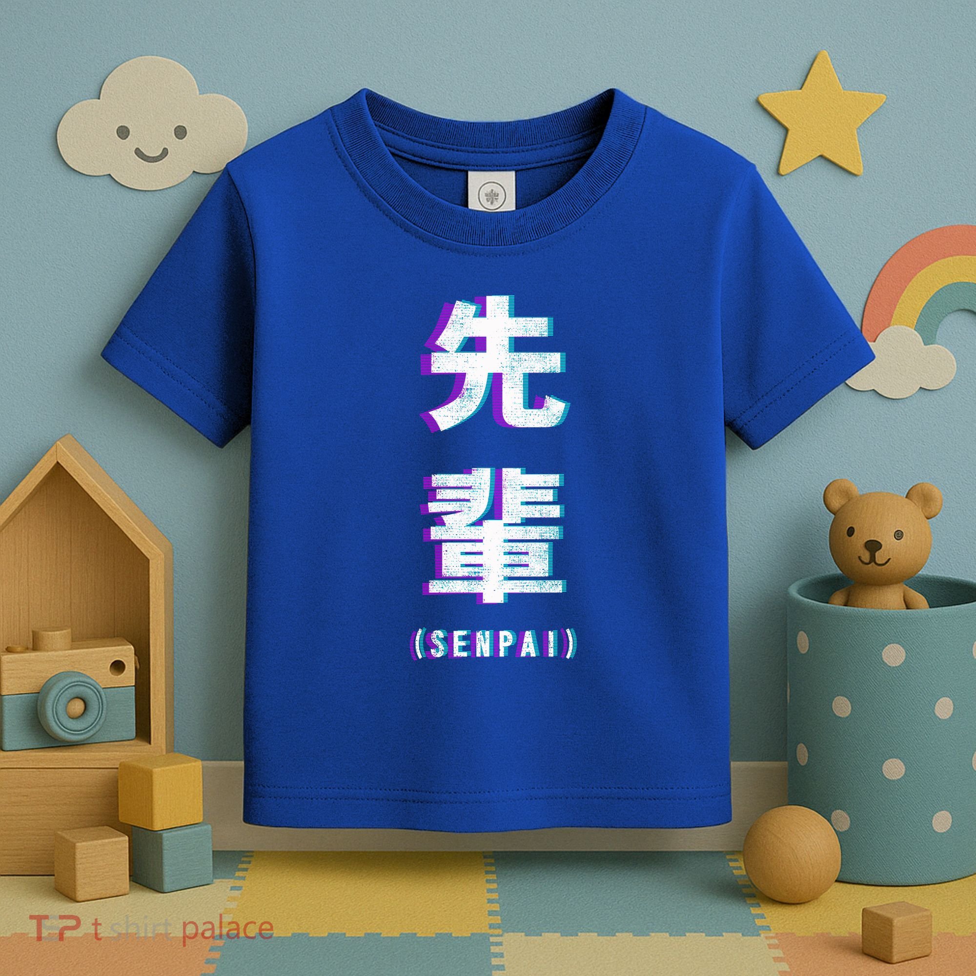 Aesthetic Vaporwave Senpai Funny Gift Fuzzy Print Toddler T-Shirt