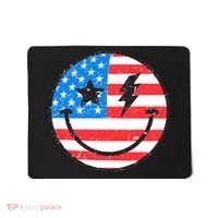 America Vibes Smiley Face American Flag 4th Of July USA Flag Mousepad thumb 0