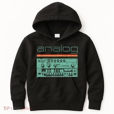 Analog Vintage Synthesizer Acid Nerd Synth 80s Kids Hoodie
