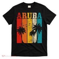 Aruba Vintage Surf Palm Trees Surfer Souvenir T-Shirt thumb 0