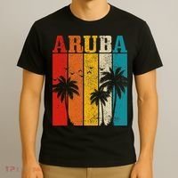 Aruba Vintage Surf Palm Trees Surfer Souvenir T-Shirt thumb 3