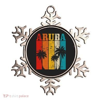 Aruba Vintage Surf Palm Trees Surfer Souvenir Ornament
