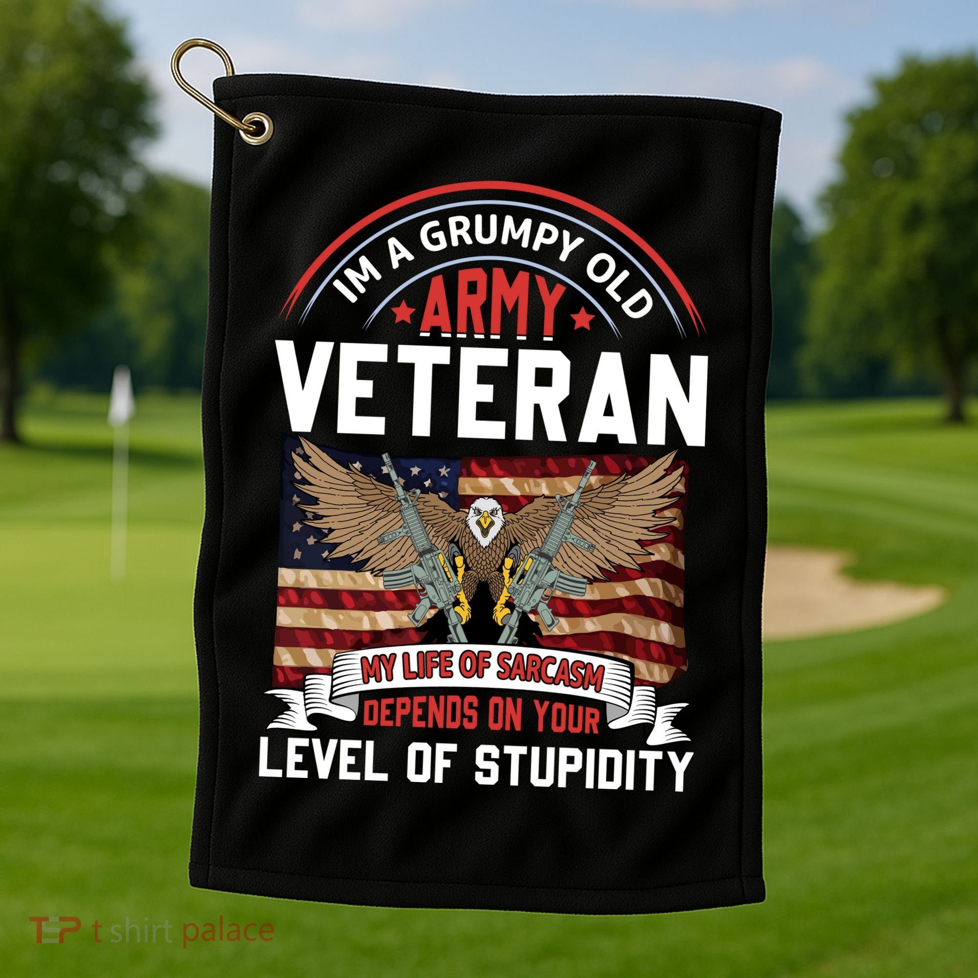 Army Veteran T Golf Towel