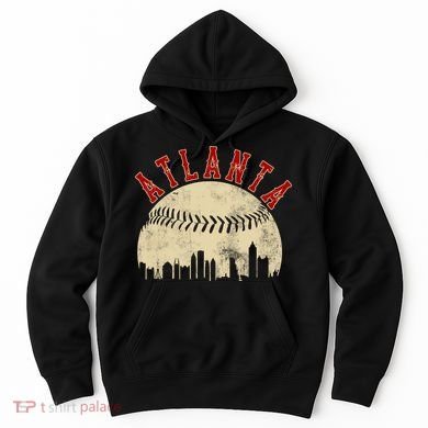 Atlanta Vintage Torn Old Classic Baseball Team Hoodie