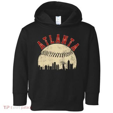 Atlanta Vintage Torn Old Classic Baseball Team Toddler Hoodie