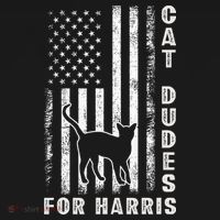 America Vote Usa Flag Cat Dudes For Kamala Harris Vote 2024 Long Sleeve Shirt thumb 2