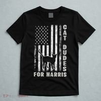 America Vote Usa Flag Cat Dudes For Kamala Harris Vote 2024 T-Shirt thumb 5