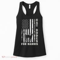 America Vote Usa Flag Cat Dudes For Kamala Harris Vote 2024 Women's Tank Top thumb 0