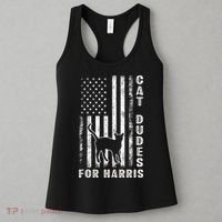 America Vote Usa Flag Cat Dudes For Kamala Harris Vote 2024 Women's Tank Top thumb 3