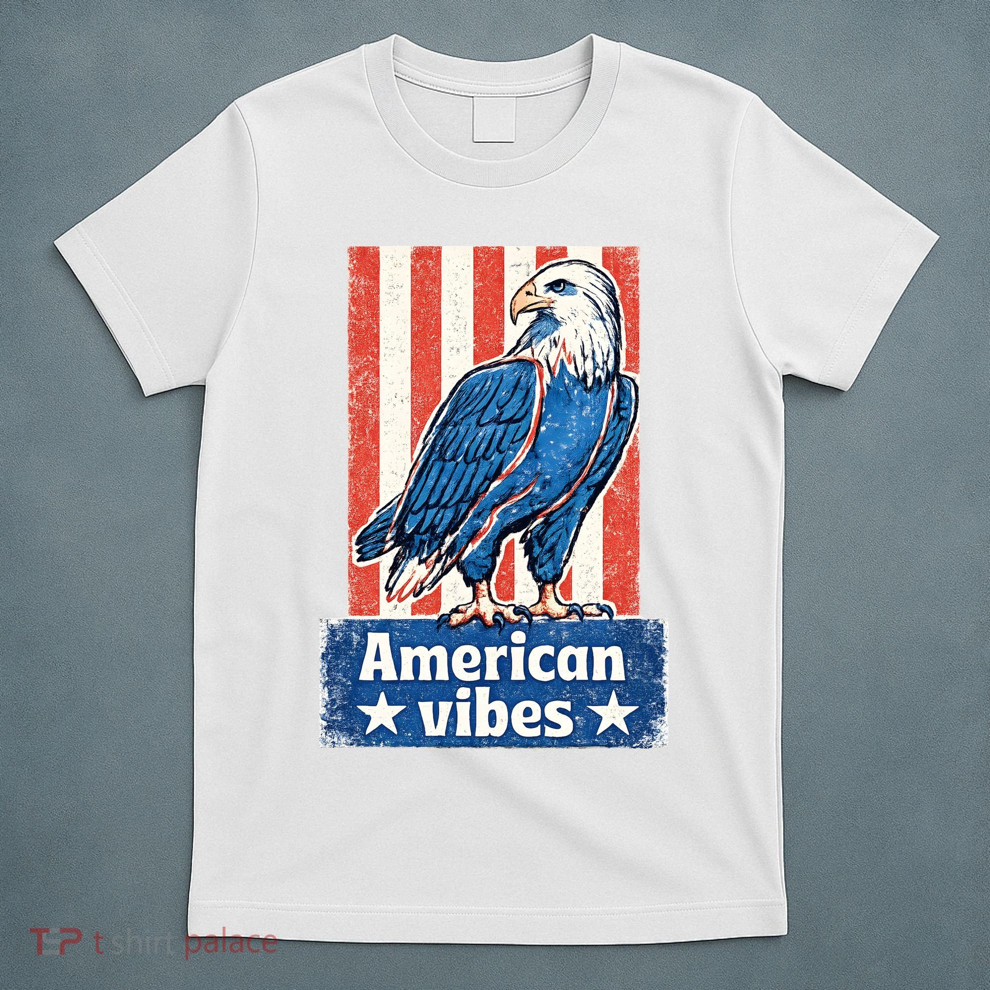 American Vibes USA Vintage Patriotic Eagle T-Shirt