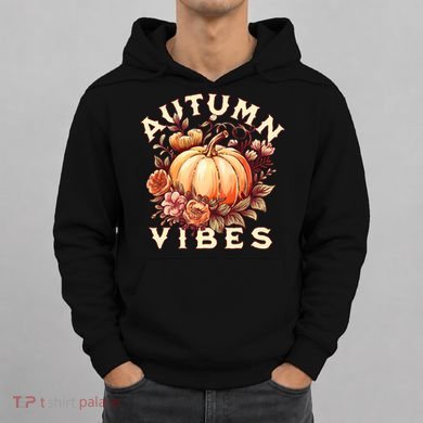 Autumn Vibes Women Pumpkin Fall Graphic Thanksgiving Hoodie