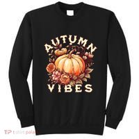 Autumn Vibes Women Pumpkin Fall Graphic Thanksgiving Sweatshirt thumb 0