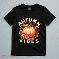 Autumn Vibes Women Pumpkin Fall Graphic Thanksgiving T-Shirt thumb 5