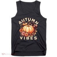 Autumn Vibes Women Pumpkin Fall Graphic Thanksgiving Tank Top thumb 0