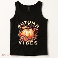 Autumn Vibes Women Pumpkin Fall Graphic Thanksgiving Tank Top thumb 2