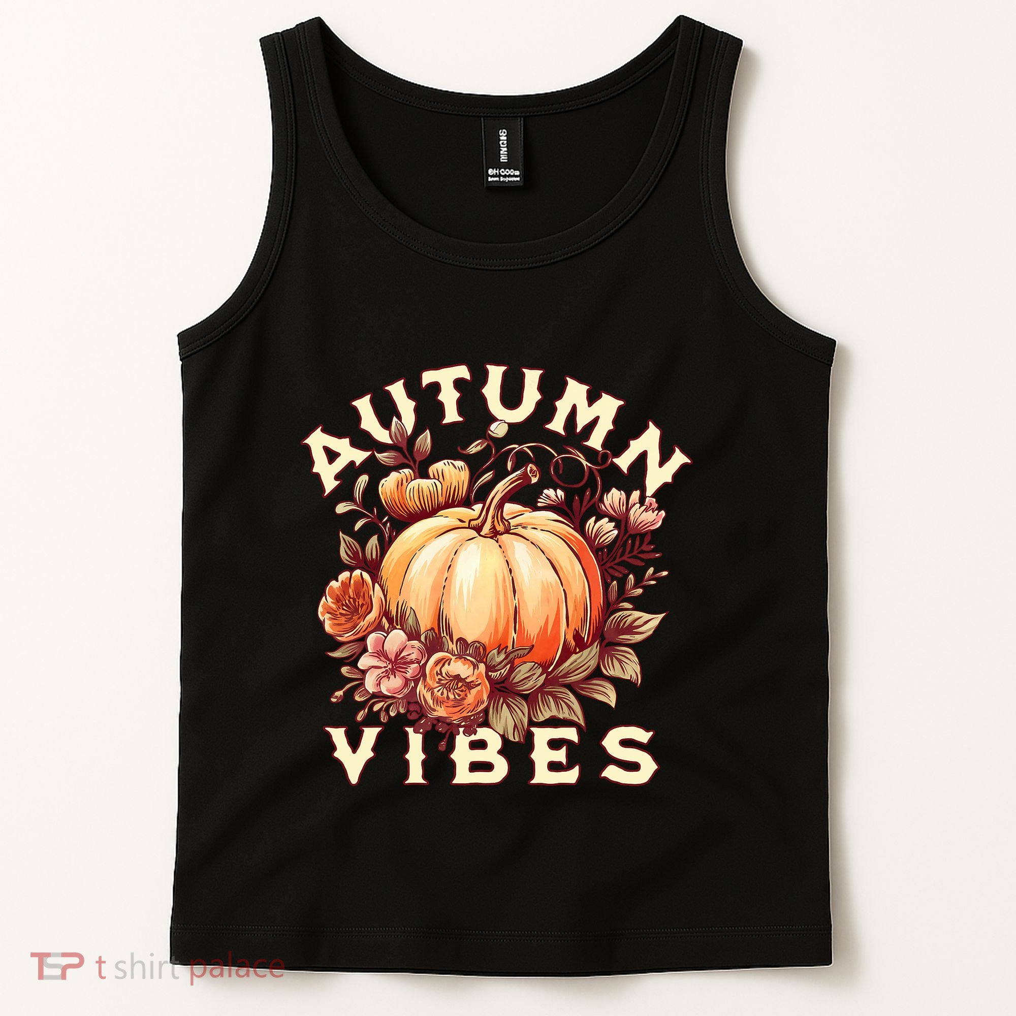 Autumn Vibes Women Pumpkin Fall Graphic Thanksgiving Tank Top