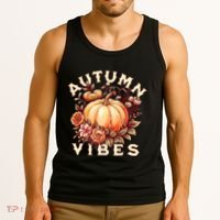 Autumn Vibes Women Pumpkin Fall Graphic Thanksgiving Tank Top thumb 3