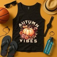 Autumn Vibes Women Pumpkin Fall Graphic Thanksgiving Tank Top thumb 4