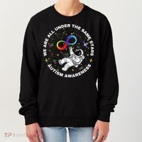 Autism We Are All Under The Same Stars Space Astronaut Women's Sweatshirt thumb 0
