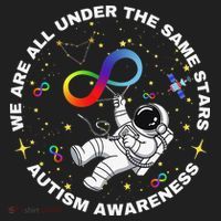Autism We Are All Under The Same Stars Space Astronaut Women's Sweatshirt thumb 2