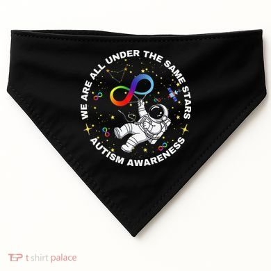 Autism We Are All Under The Same Stars Space Astronaut USA-Made Doggie Bandana