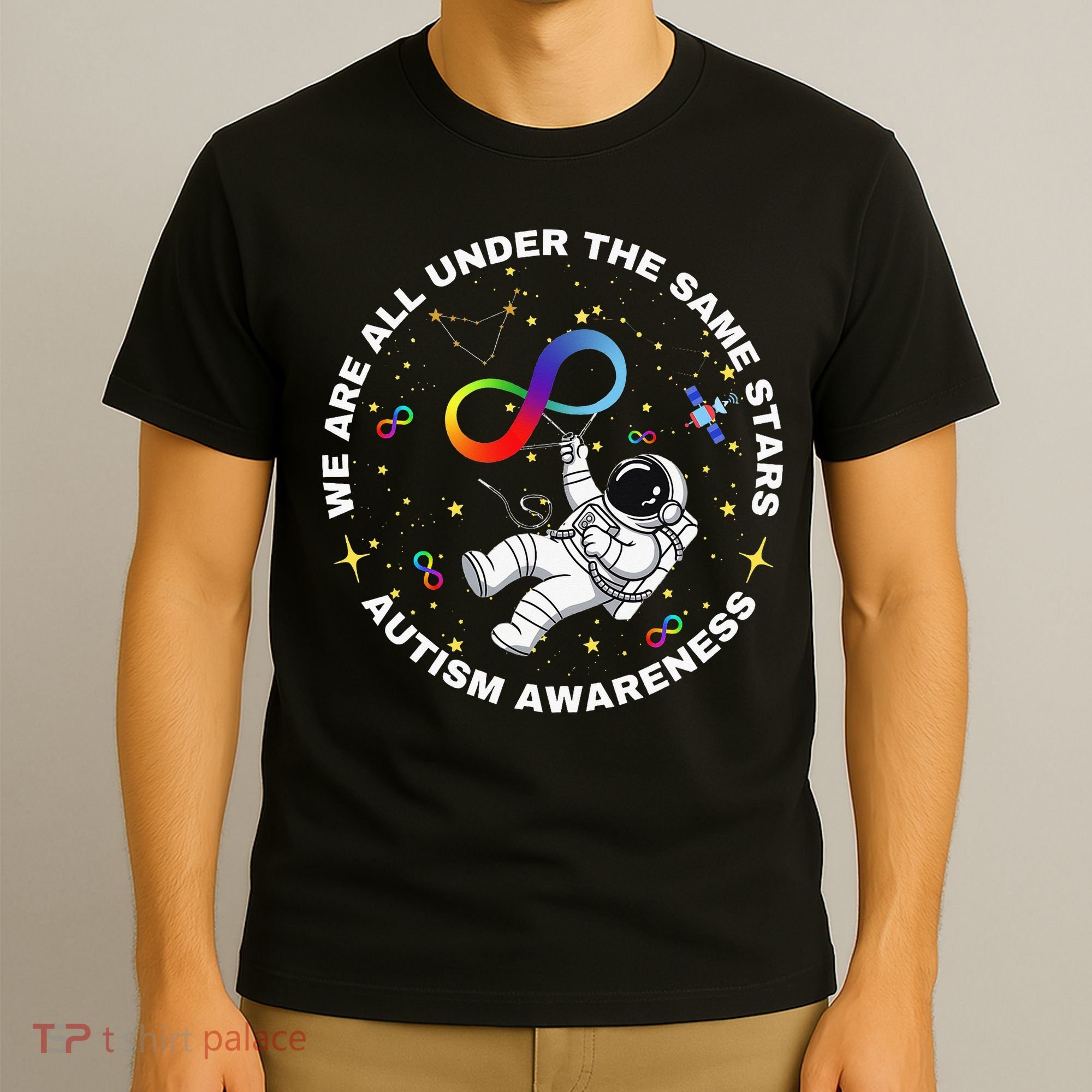 Autism We Are All Under The Same Stars Space Astronaut T-Shirt