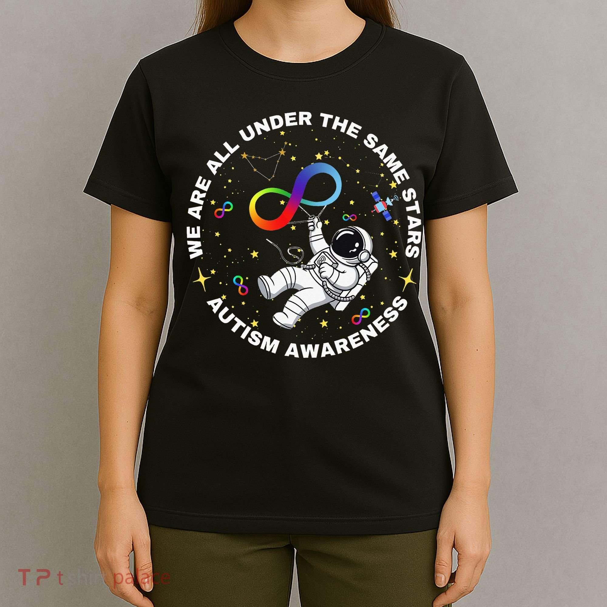 Autism We Are All Under The Same Stars Space Astronaut T-Shirt