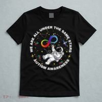 Autism We Are All Under The Same Stars Space Astronaut T-Shirt thumb 5