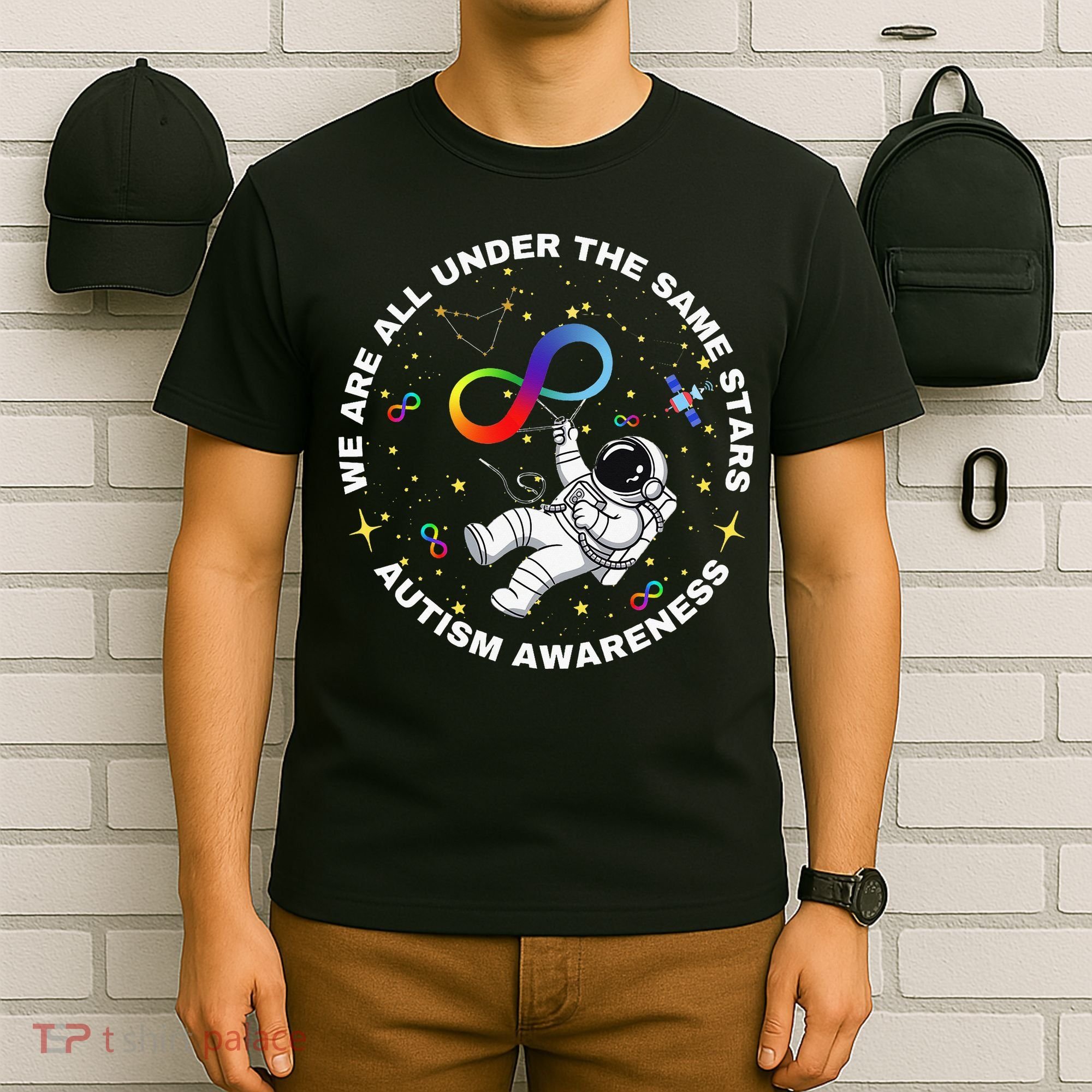 Autism We Are All Under The Same Stars Space Astronaut T-Shirt