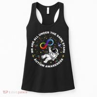 Autism We Are All Under The Same Stars Space Astronaut Women's Tank Top thumb 0