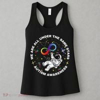 Autism We Are All Under The Same Stars Space Astronaut Women's Tank Top thumb 3