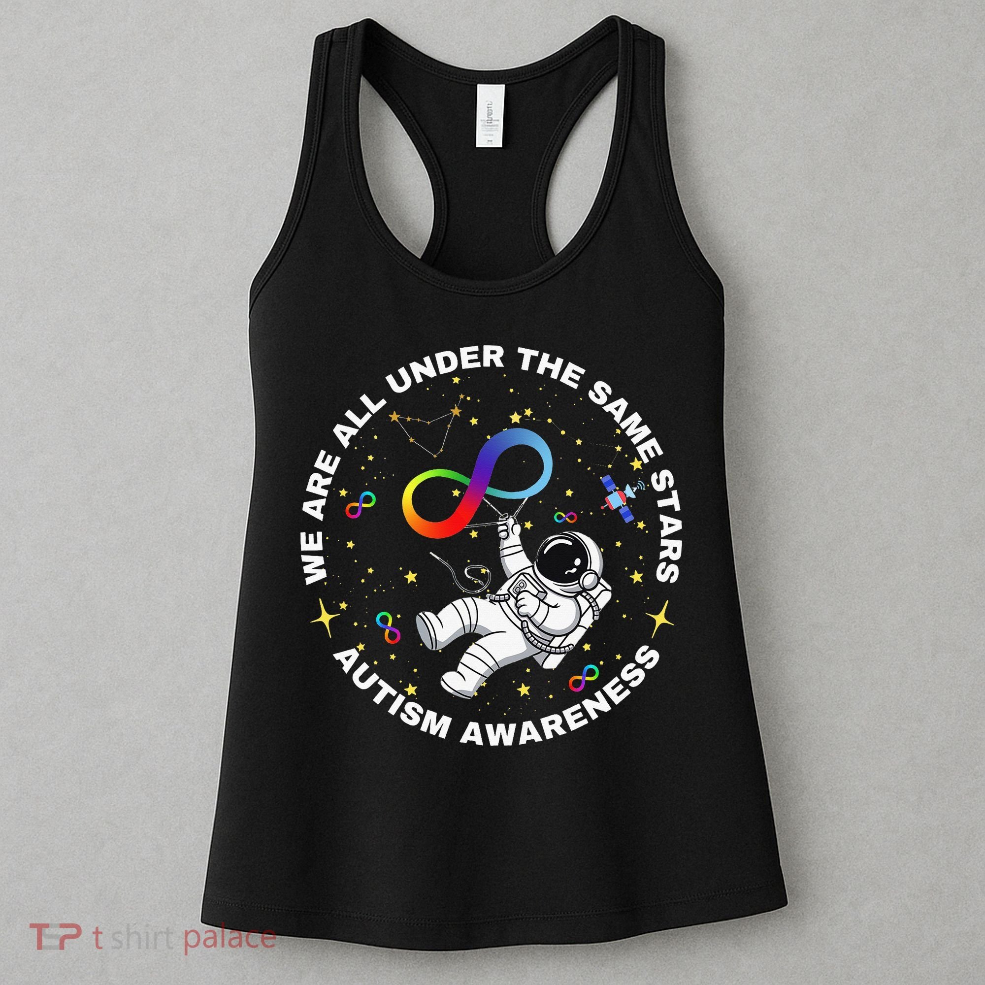 Autism We Are All Under The Same Stars Space Astronaut Women's Tank Top