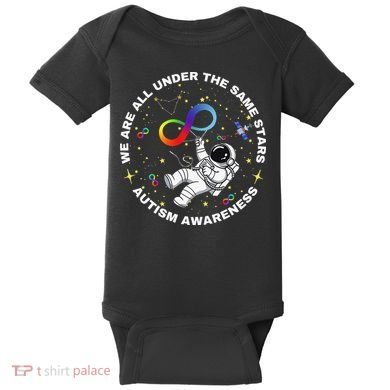 Autism We Are All Under The Same Stars Space Astronaut Baby Bodysuit