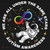 Autism We Are All Under The Same Stars Space Astronaut Toddler Hoodie thumb 2