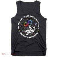 Autism We Are All Under The Same Stars Space Astronaut Tank Top thumb 0