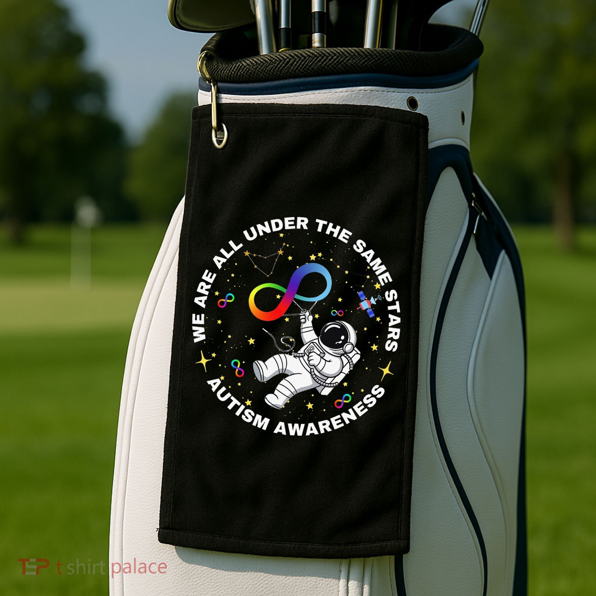 Autism We Are All Under The Same Stars Space Astronaut Golf Towel