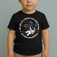 Autism We Are All Under The Same Stars Space Astronaut Toddler T-Shirt thumb 2