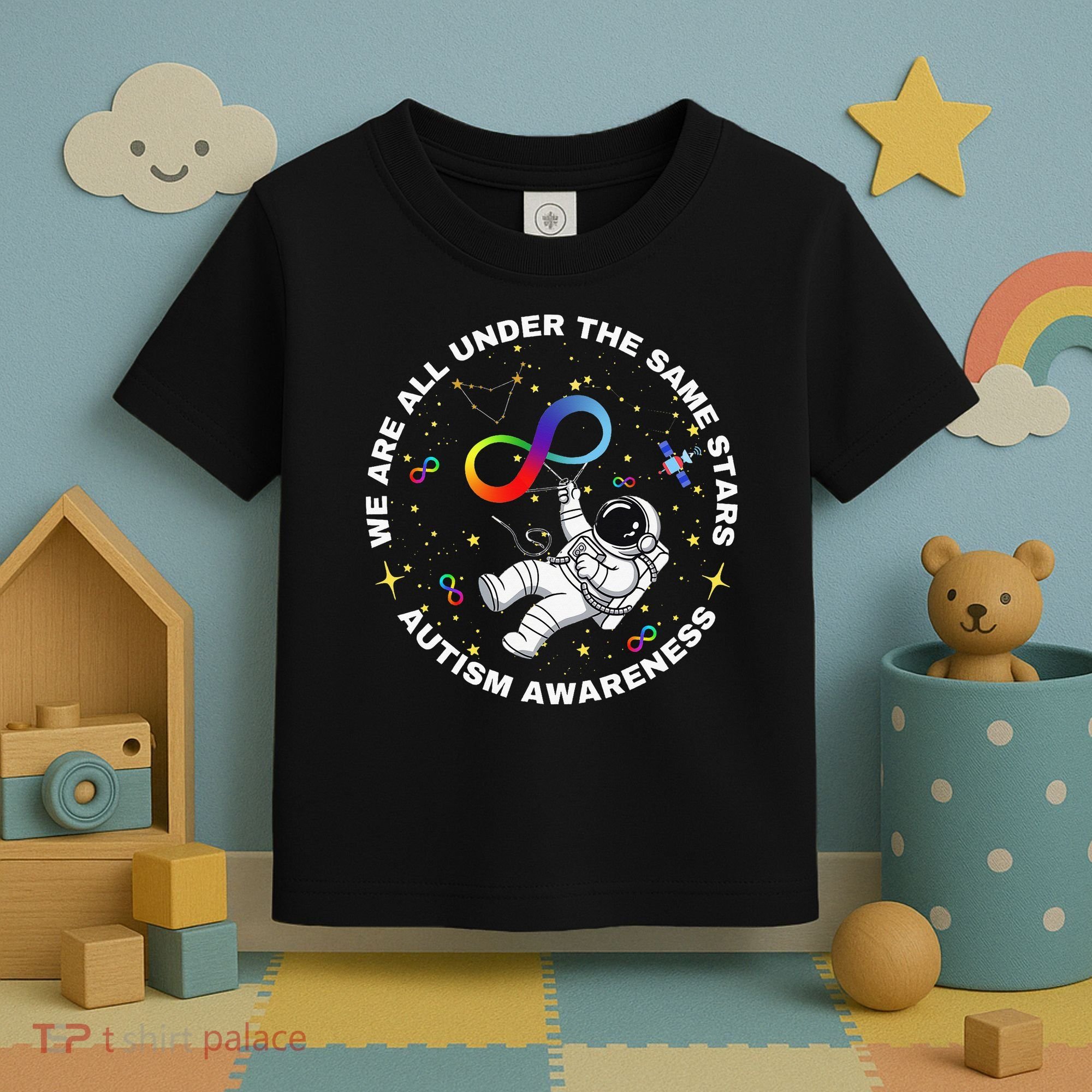 Autism We Are All Under The Same Stars Space Astronaut Toddler T-Shirt