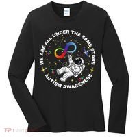 Autism We Are All Under The Same Stars Space Astronaut Women's Long Sleeve Shirt thumb 0