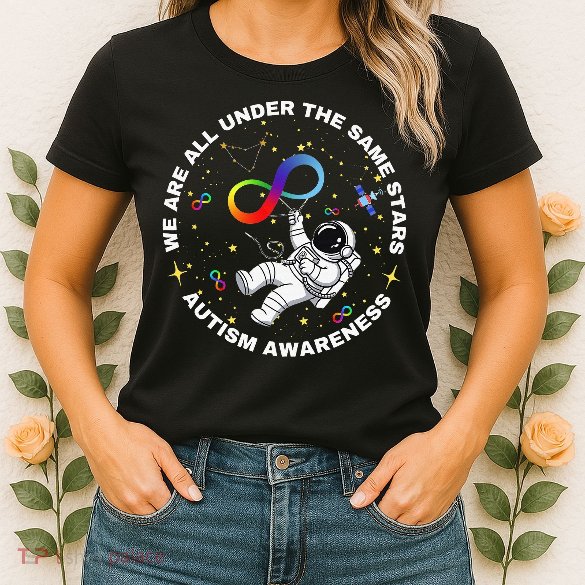 Autism We Are All Under The Same Stars Space Astronaut Women's T-Shirt