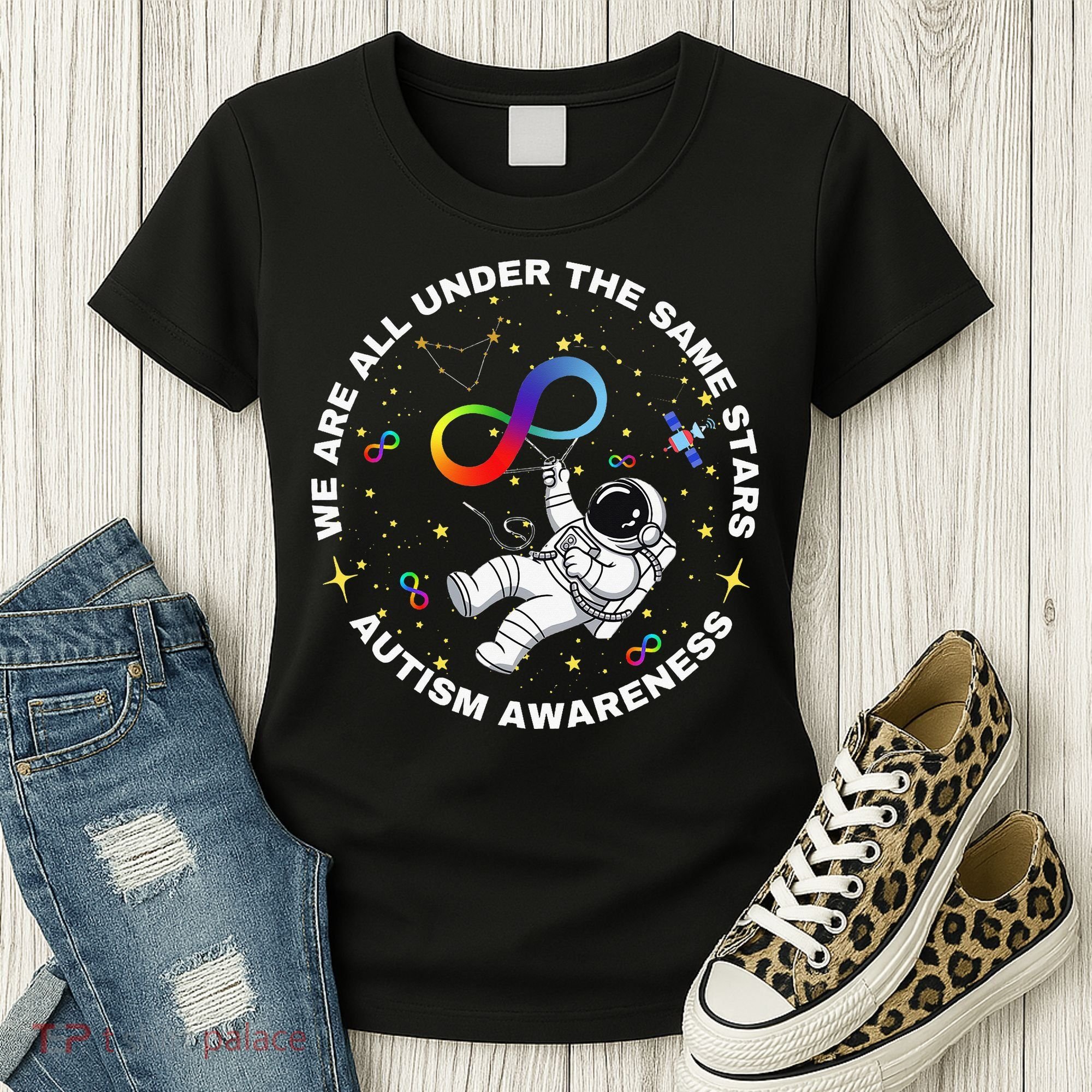Autism We Are All Under The Same Stars Space Astronaut Women's T-Shirt