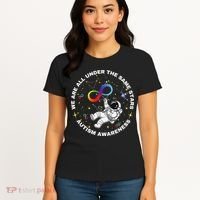 Autism We Are All Under The Same Stars Space Astronaut Women's T-Shirt thumb 4