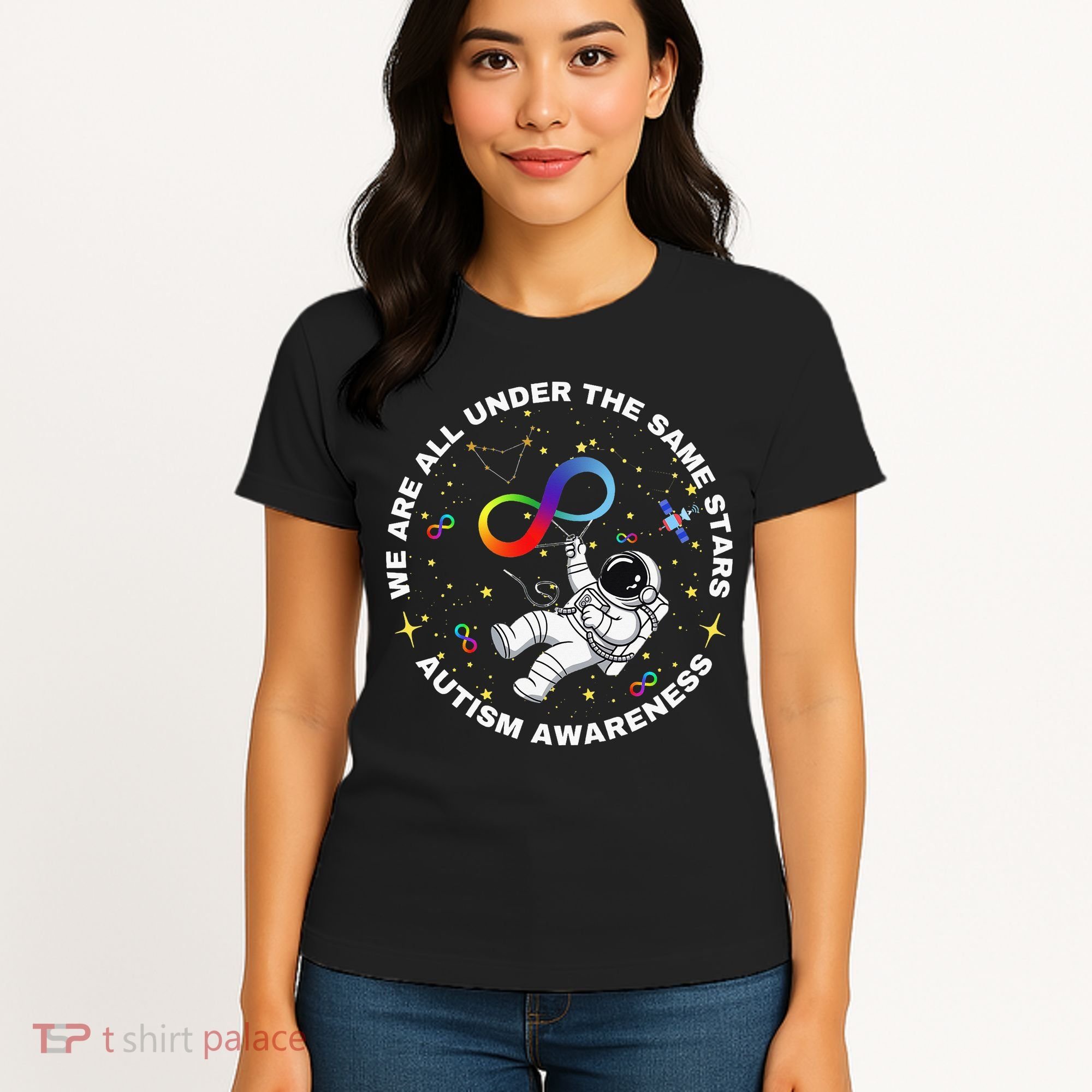 Autism We Are All Under The Same Stars Space Astronaut Women's T-Shirt